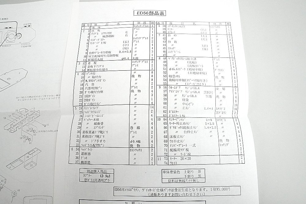 夢屋 HOゲージ ED56 国鉄 HOベースキット 真鍮製ボディ_画像10