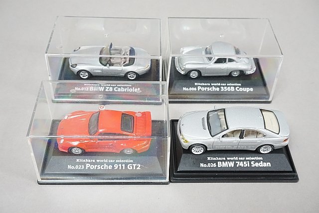 ホンウェル 1/72 北原ワールドカーセレクション No.023 ポルシェ 911 GT2 / No.012 BMW Z8 カブリオレ など4点セット ※外箱等欠品_画像1