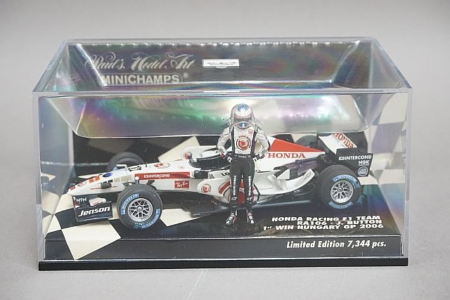 ミニチャンプス PMA 1/43 Honda ホンダ レーシング F1チーム RA106 J.バトン 1st Win Hungary GP 2006 #12 400060112_画像5