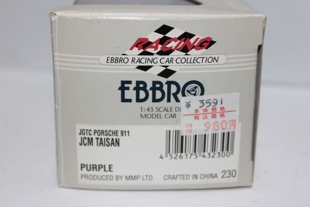 ▽ EBBRO エブロ 1/43 PORSCHE ポルシェ JCM TAISAN タイサン PORSCHE ポルシェ 911GT3R one of 3000pcs. #24 PURPLE 230_画像4