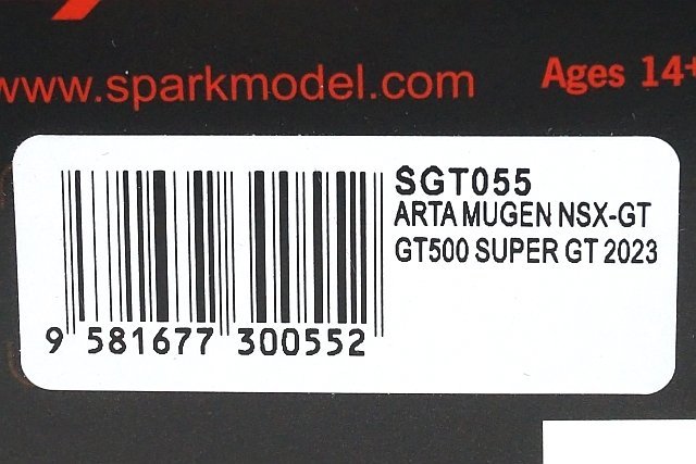 Spark スパーク 1/43 HONDA ホンダ ARTA 無限 NSX-GT GT500 スーパーGT 2023 #16 SGT055_画像4