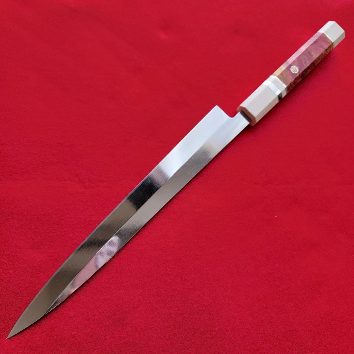鞘付き 9寸270mm V金10号 鏡面仕上げ 本焼き 柳刃包丁 刺身筋 鞘付き 9寸270mm V金10号 鏡面仕上げ 本焼き 柳刃包丁 刺身筋