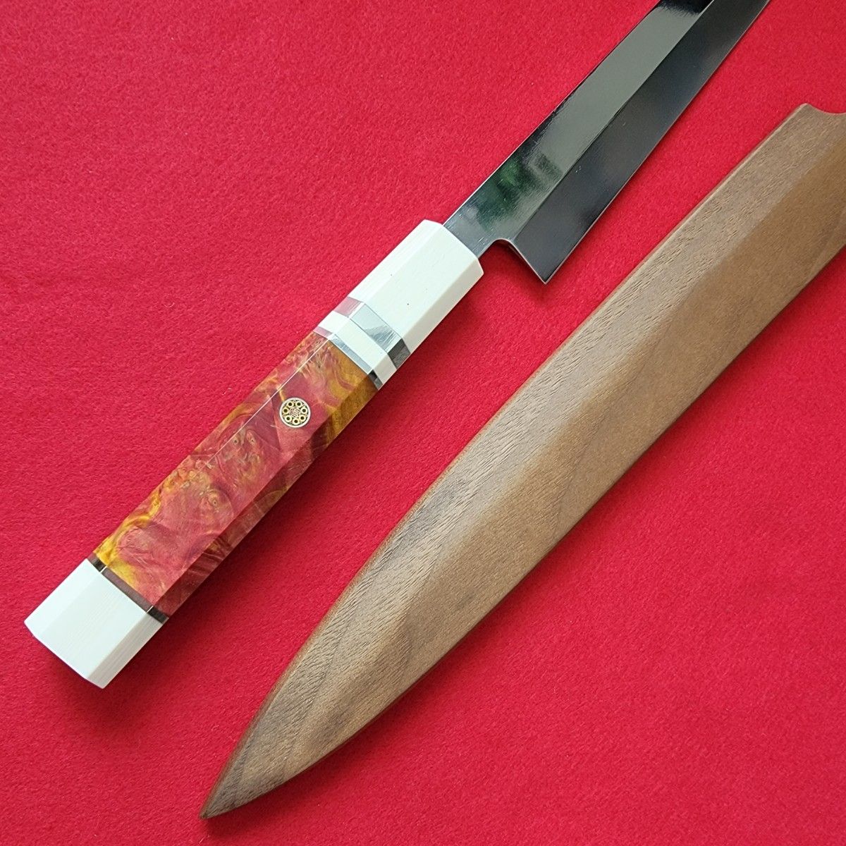 鞘付き 9寸270mm V金10号 鏡面仕上げ 本焼き 柳刃包丁 刺身筋 鞘付き 9寸270mm V金10号 鏡面仕上げ 本焼き 柳刃包丁 刺身筋