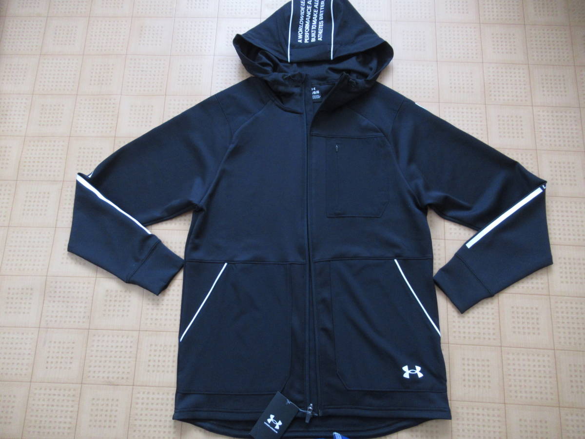 定価30,800円 即決新品 LGサイズ UNDER ARMOUR ニットフルジップ薄手ジャージ上下セット セットアップ ブラック アンダーアーマーの画像4