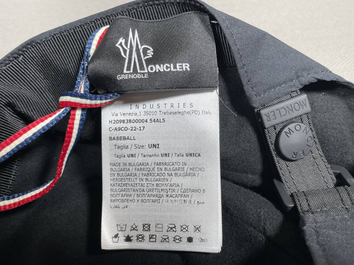 新品 本物 モンクレール MONCLER グルノーブル ロゴ キャップ 帽子 黒 ブラック ベースボールキャップ ハット_画像7