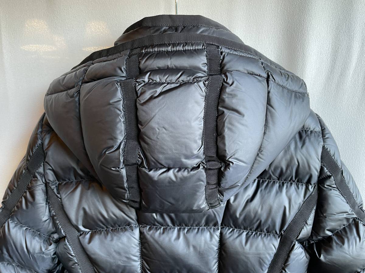 レシート有 新品 本物 モンクレール HERMINE ダウン コート 0 Moncler ジャケット ブラック 黒 ロゴ エルミンヌ _画像5