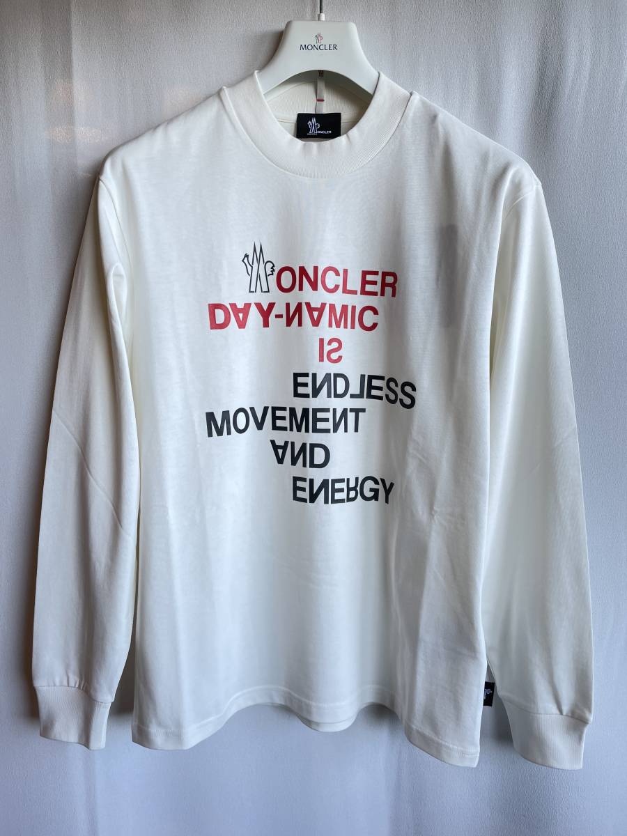 新品 本物 モンクレール グルノーブル ロゴ プリント Tシャツ S MONCLER ホワイト 白 ロゴ ロンT ロング グルノーブル GRENOBLE