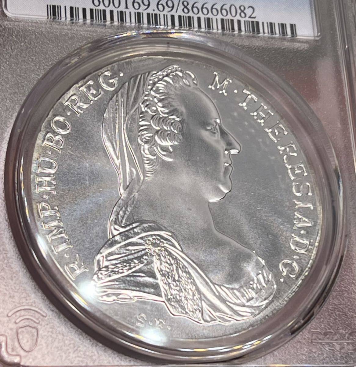 外国銀貨 オーストリア銀貨　1780年 マリアテレジア ターラー銀貨 リストライク版 pcgs MS69 古銭　アンティーク_画像3