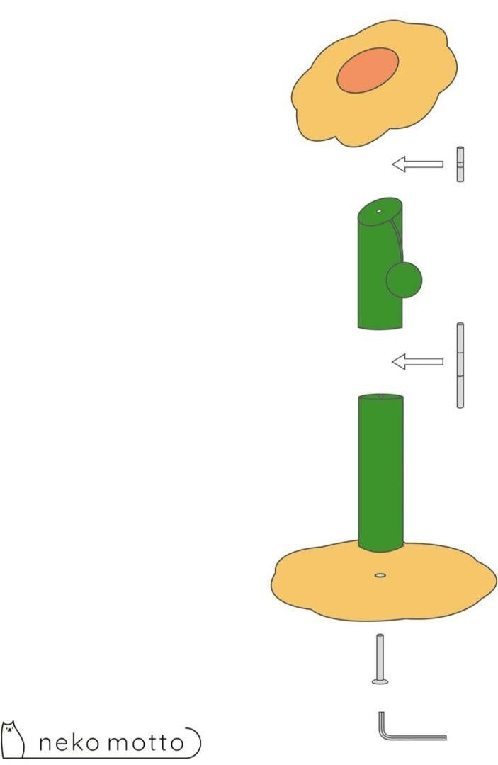 ねこもっと（nekomotto） 爪とぎ 可愛い花 長持ち麻 カラフル　キャットタワー　