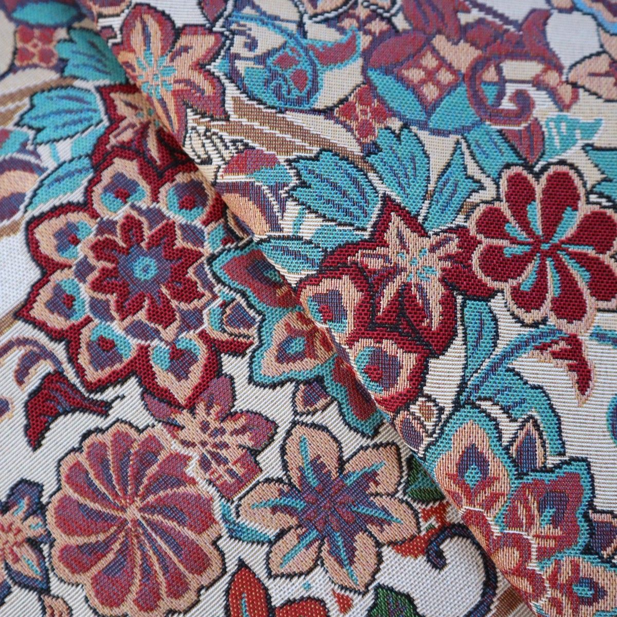 J84 アンティーク調花柄  ゴブラン織り生地 ジャガード織り150×50cm