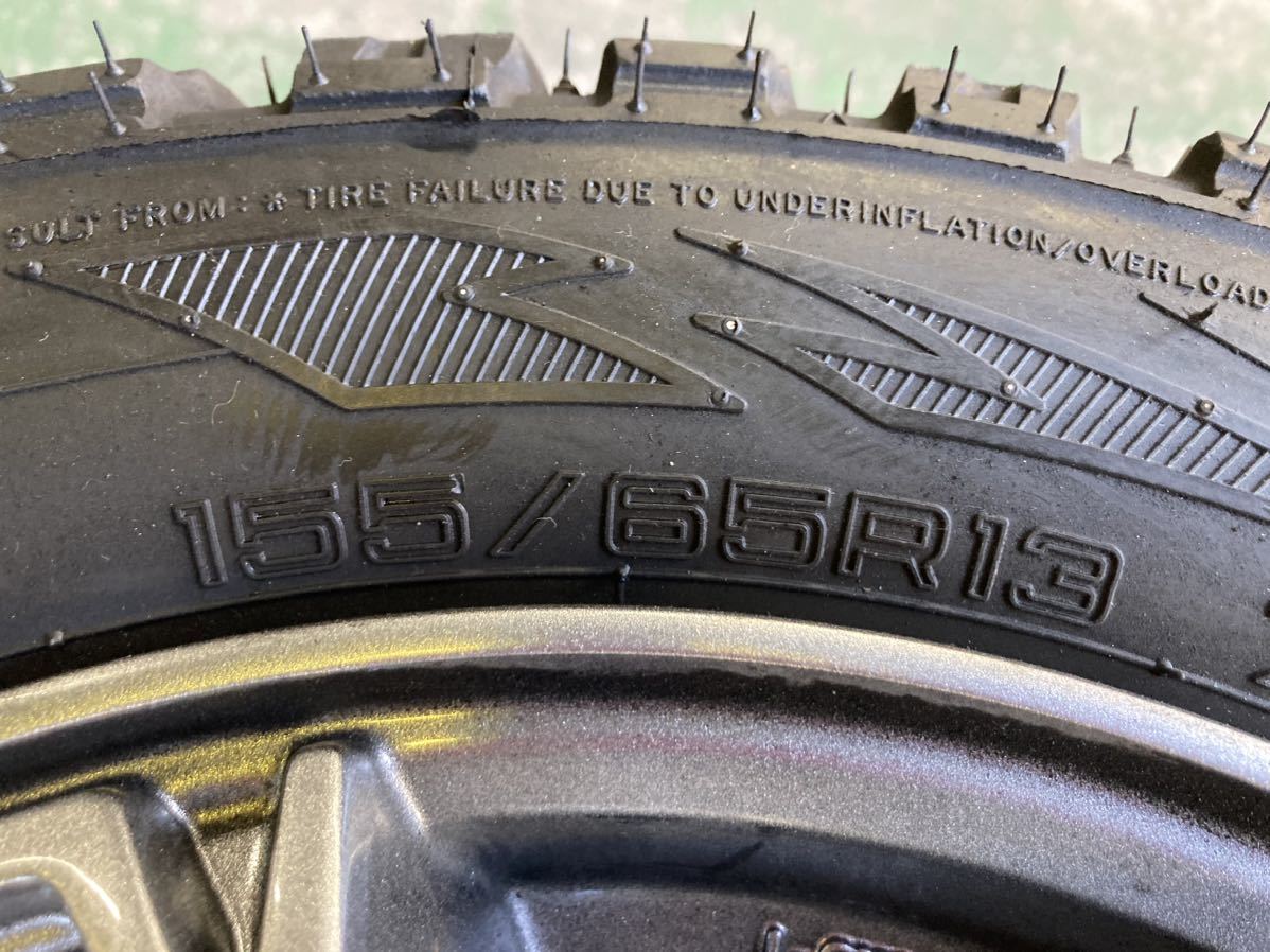 マッドタイヤ ホイールセット155/65R13 23年製造 走行1000km 13×4.00B 100-4H ET45_画像4