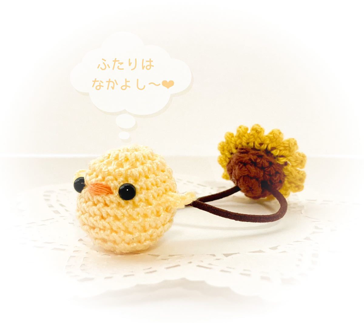 .. Chan & sunflower * knitting hair elastic * hand made * Mini size 