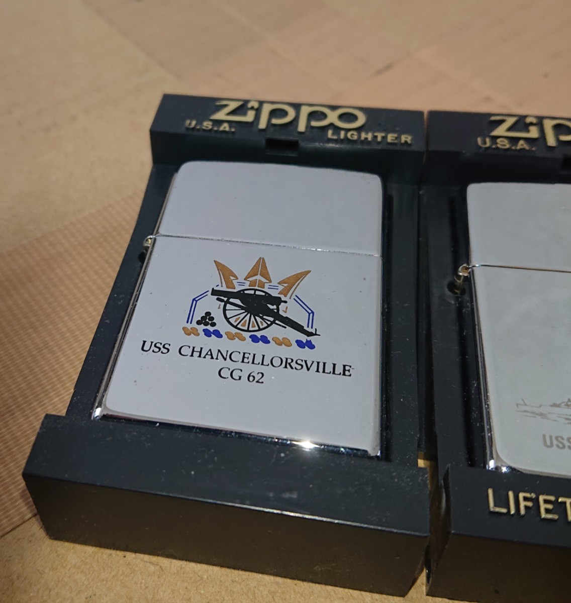 ZIPPO ジッポー ジッポ オイルライター ミリタリー アメリカ海軍 U.S.S. イージス艦 巡洋艦 駆逐艦 戦艦 未使用 三個セット _画像2