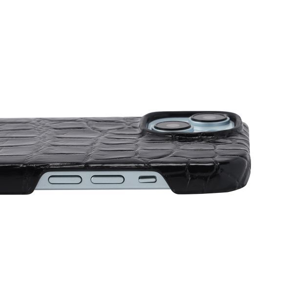iPhone15 Plus】数量限定 シャイニング クロコダイル 一枚革 iPhone15 Plus】数量限定 シャイニング クロコダイル 一枚革