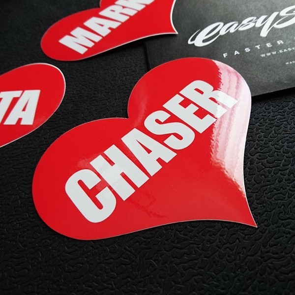 CHASER HEART RED STICKER - チェイサー ハート レッド ステッカー / TOYOTA トヨタ JZX100 JDM ドリフト EASYSICKS イージーシックス_画像4