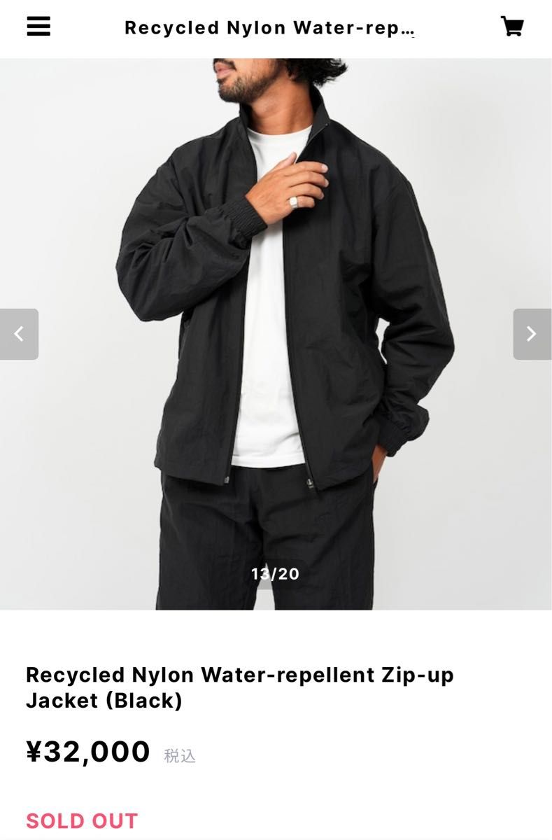 OVY （オヴィー）Recycled Nylon Water-repellent Zip-up Jacket