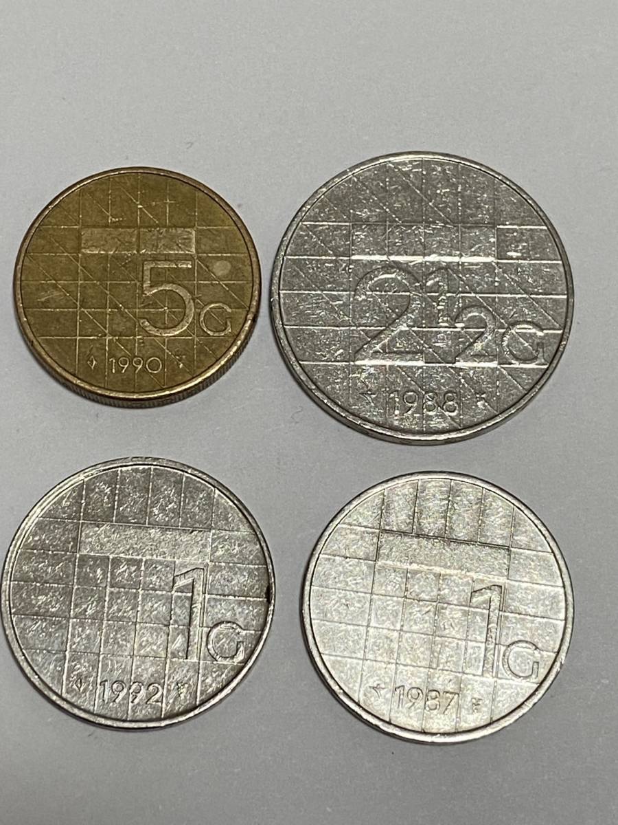 オランダ コイン 1ギルダー 銀貨/1972年/1G 5ギルダー2ギルダー5セント 25セント 旧硬貨/シルバーコイン/グルデン/古銭/_画像7