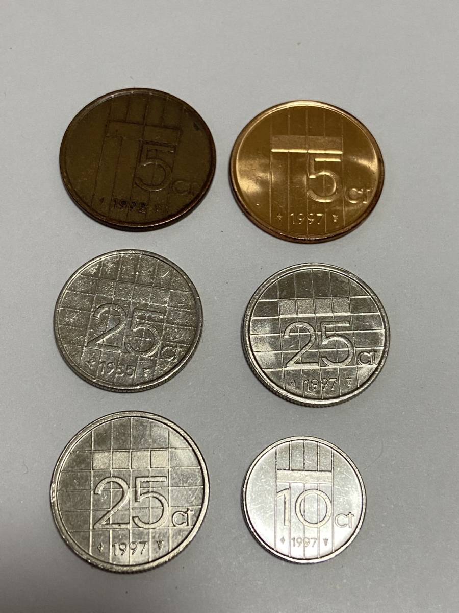 オランダ コイン 1ギルダー 銀貨/1972年/1G 5ギルダー2ギルダー5セント 25セント 旧硬貨/シルバーコイン/グルデン/古銭/_画像9