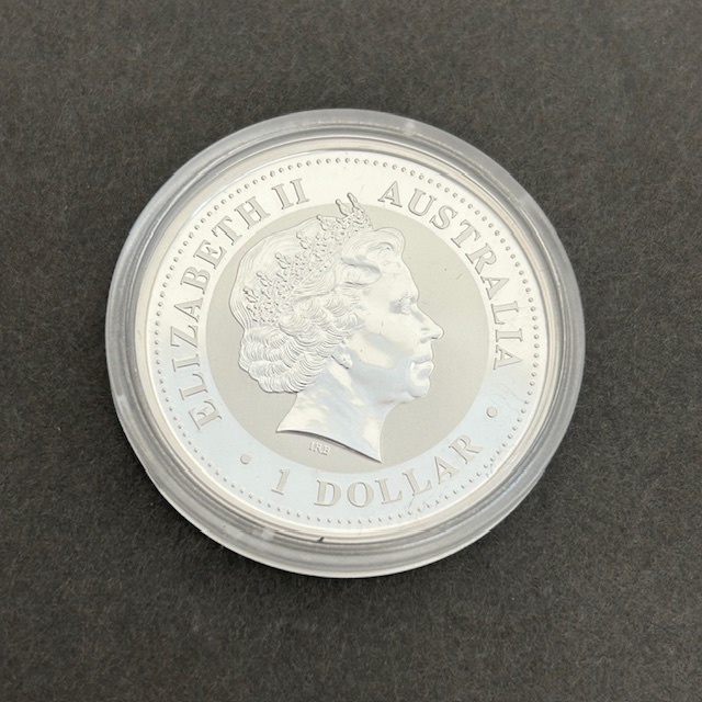 △エリザベスⅡ世 オーストラリア1ドル銀貨 2002年 馬 1オンス D△の画像1