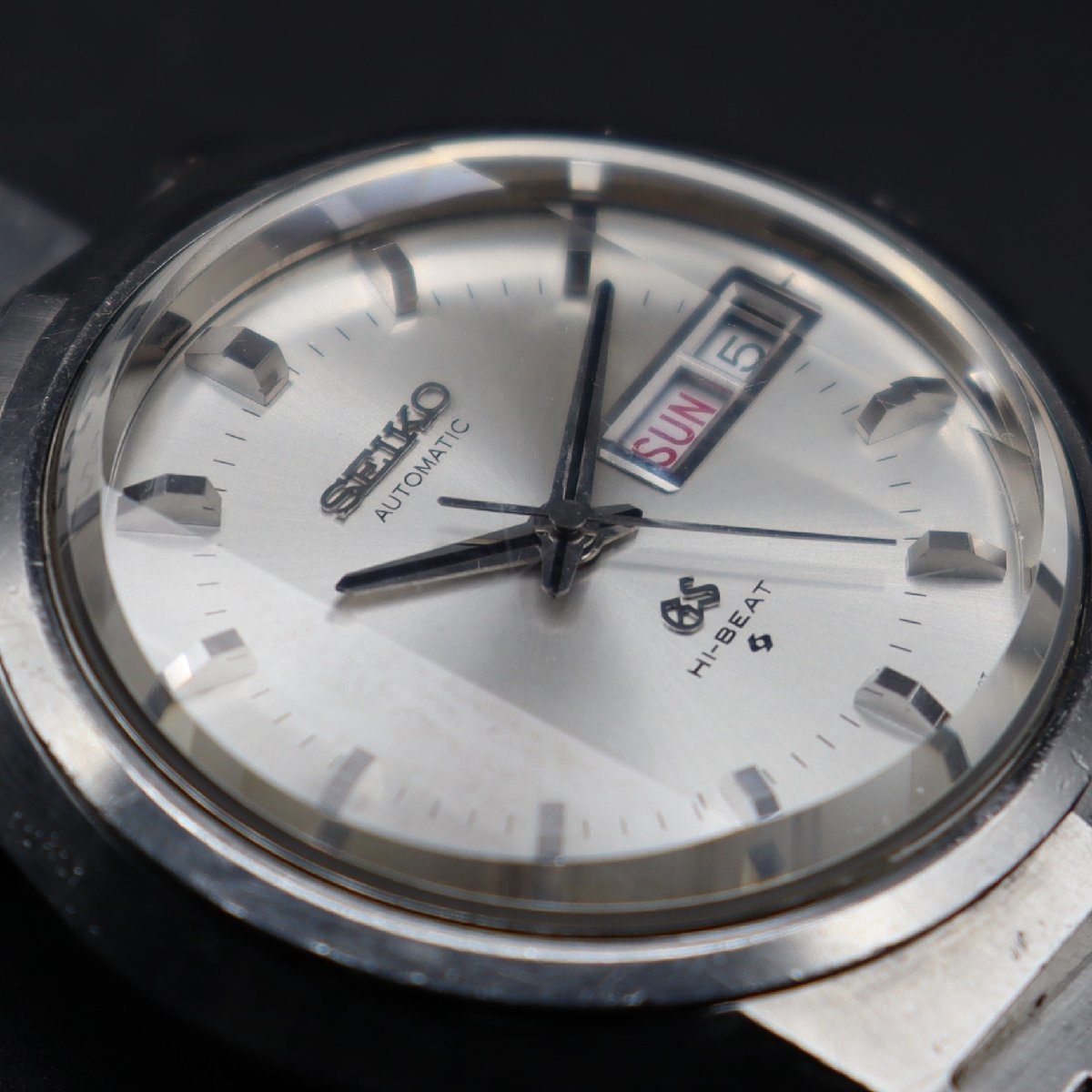 R6.1月OH済 SEIKO 61GS HI-BEAT グランドセイコー ハイビート 自動巻 6146-8050 3面カットガラス メダリオン 1972年諏訪 デイデイト メンズ_画像8