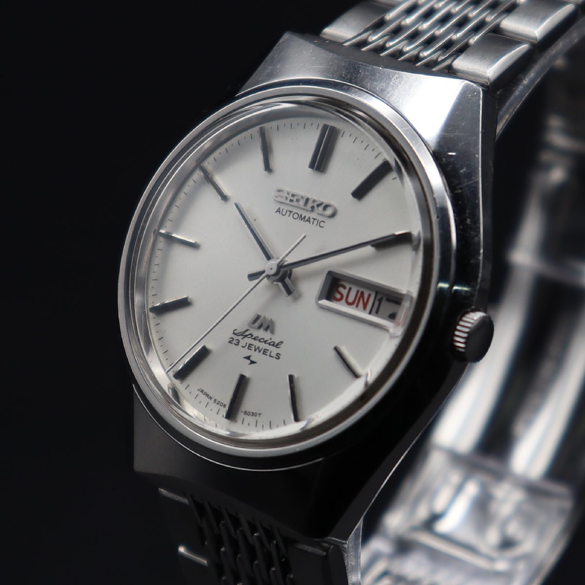 R5.12月OH済 SEIKO LM セイコー ロードマチック スペシャル 5206-6050 自動巻き 23石 1972年製造 亀戸 日/英デイデイト 純正ブレス メンズ_画像1