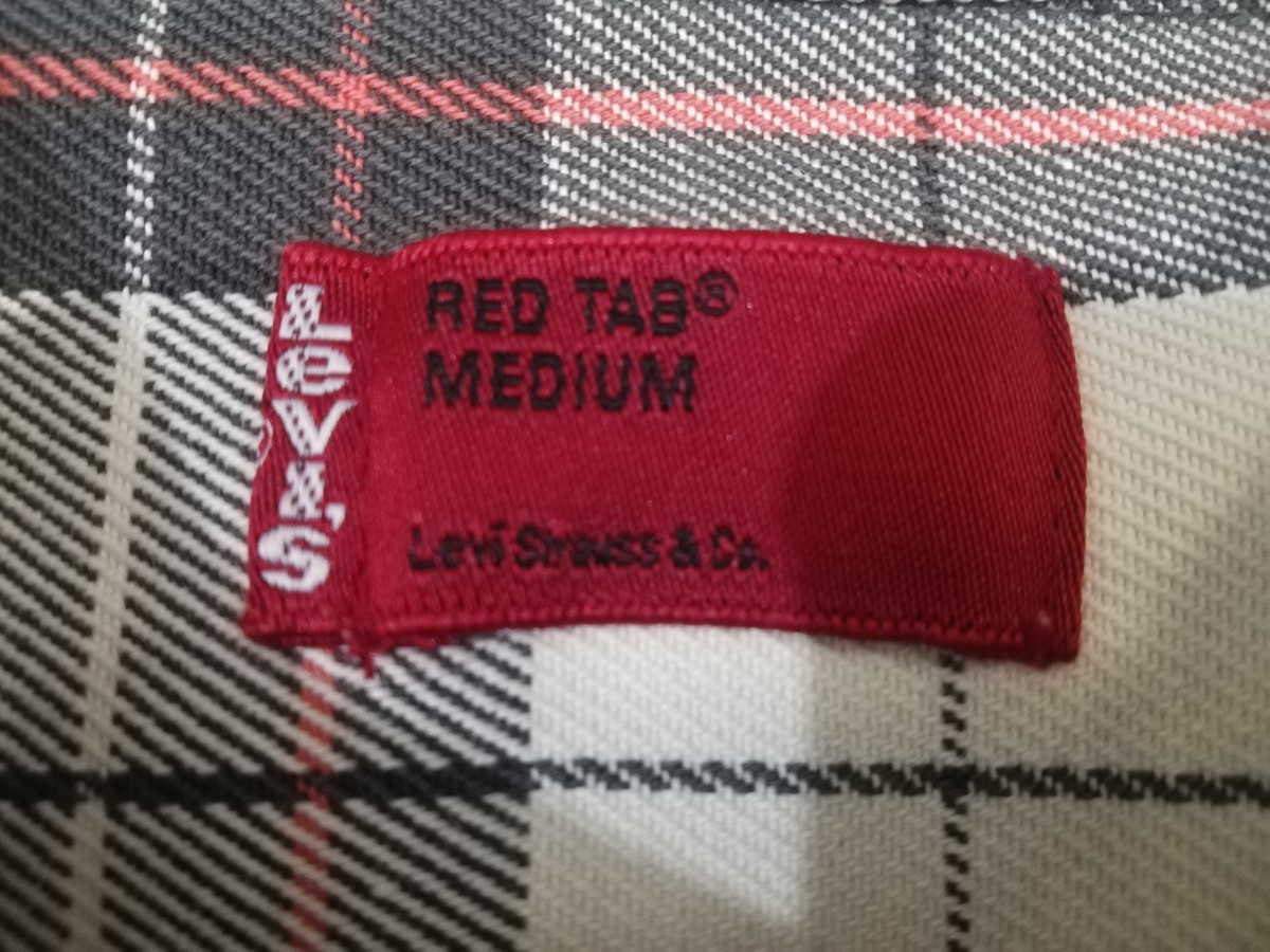 未使用品“Levi'sリーバイス”【タータンチェック柄コットンツイル生地シャツ(RED TAB )】◆Mサイズの画像5