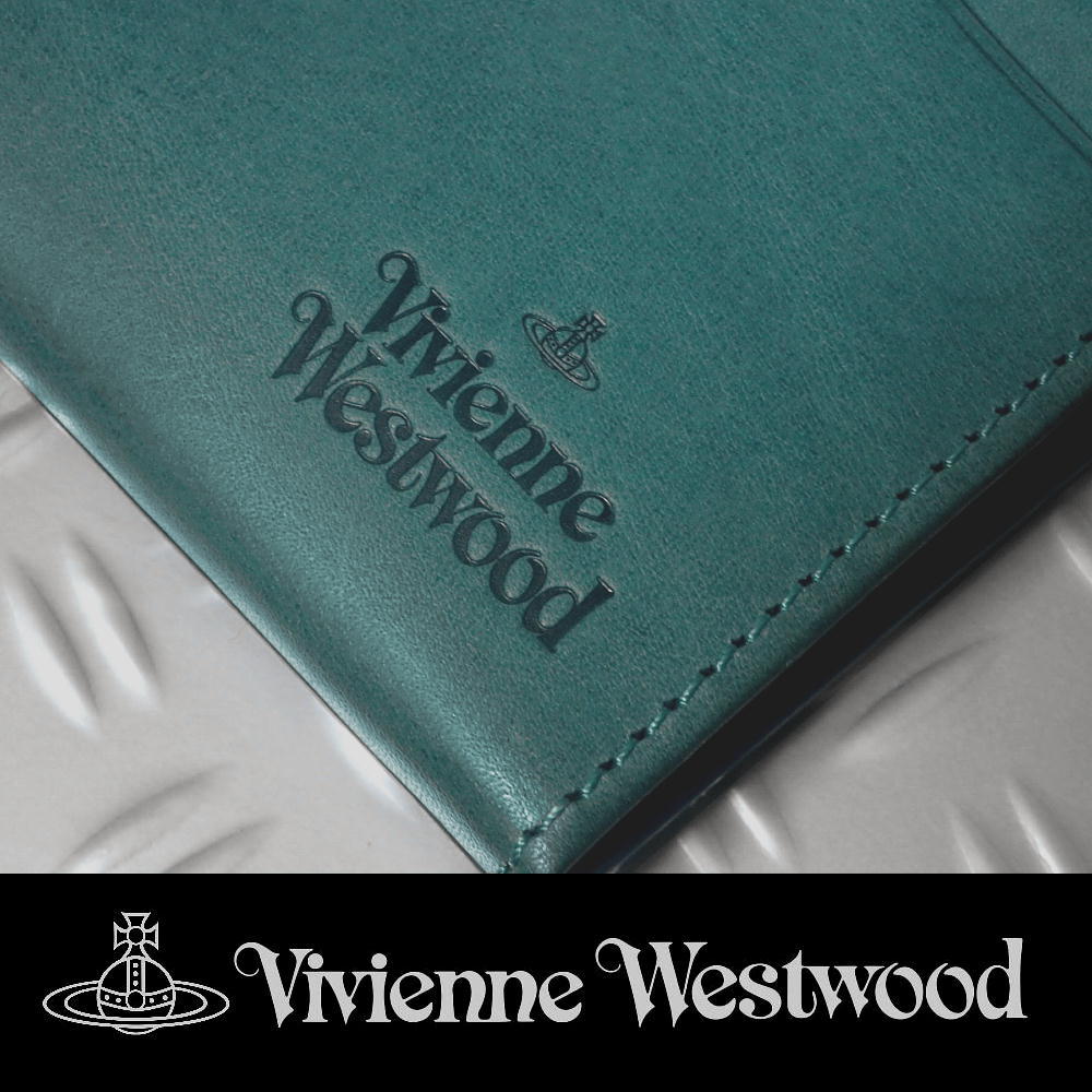 Vivienne Westwood［ヴィヴィアンウエストウッド］かぶせ長財布【３Ｄオーブ】《箱あり》本革 ブルー系 本物保証_画像8