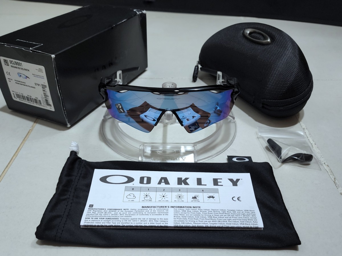 偏光 OAKLEY RADAR EV XS PATH オークリー レーダー イーブイ パス PRIZM DEEP WATER POLARIZED プリズムディープウォーター ポラライズドの画像1