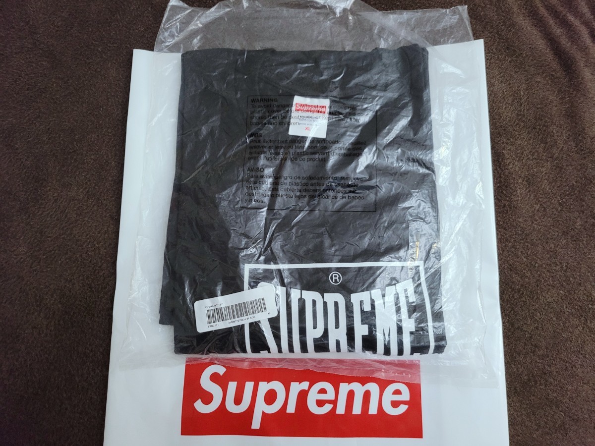 正規品 新品 未開封 FW23 Supreme Warm Up Tee シュプリーム ワーム アップ ティー シャツ Black ブラック XLarge エキストララージ_画像2