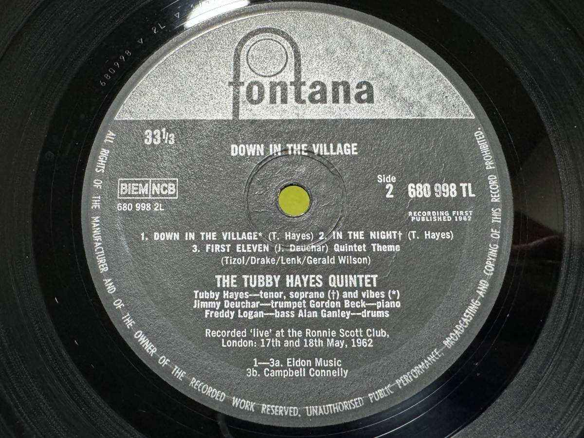 送料無料！【UKオリジナル盤】Tubby Hayes Quintet Down In The Village 良盤の画像7