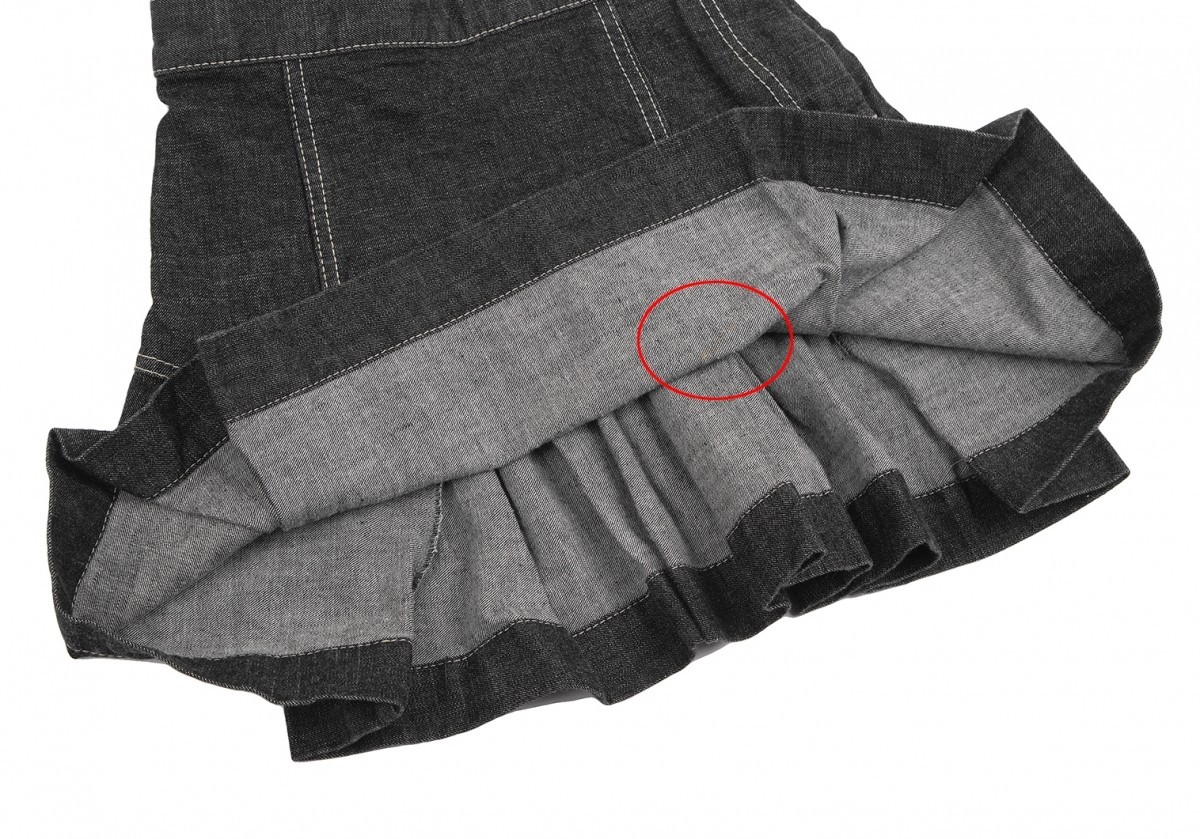 ヴィヴィアンウエストウッド レッドレーベル 切替サイドファスナーデニムスカート 黒1_裾裏にシミがあります。