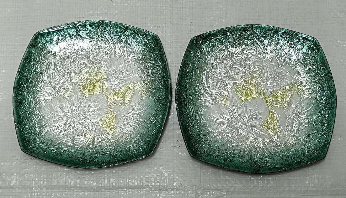 ・七宝焼 花紋 小皿 菓子皿 5客揃い 未使用品の画像4