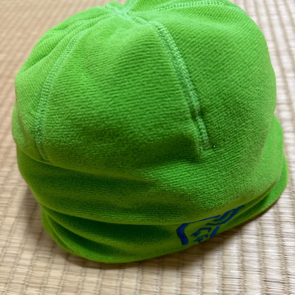 NORRONA WARM BEANIE BAMBOO GREEN / ELECTRIC BLUE L 108069 ニット帽 used美品_画像4