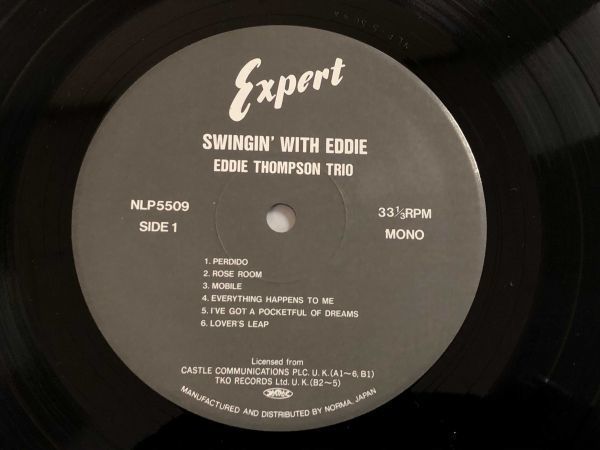 161-L414/ 【美盤】LP/ エディ・トンプソン Eddie Thompson/Swingin' With Eddie_画像3