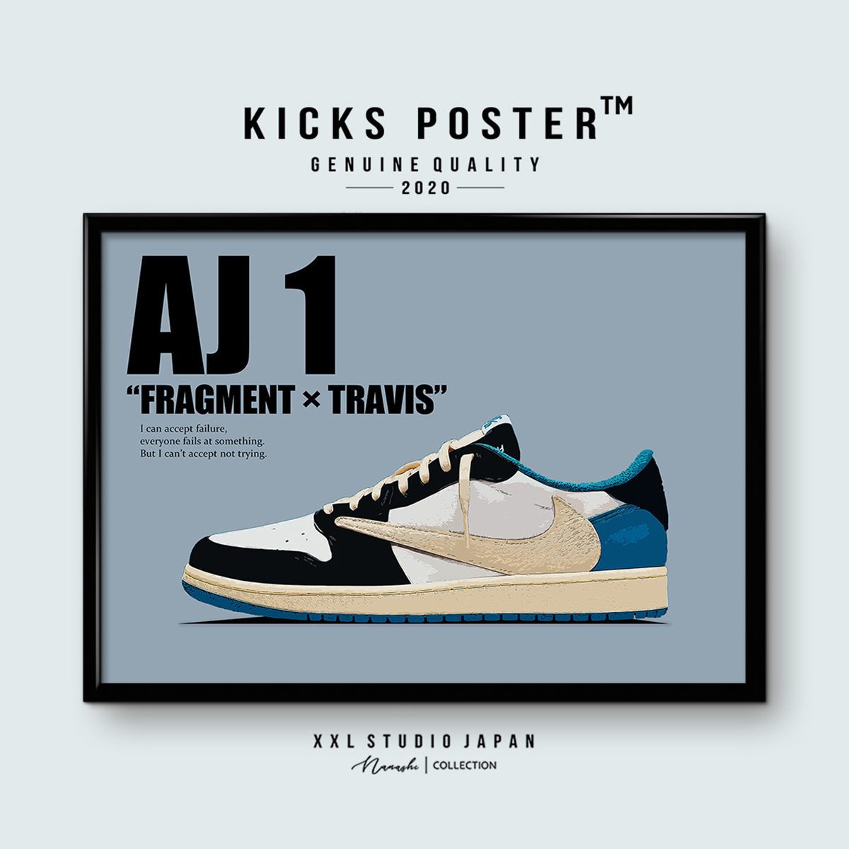 AJ1L トラヴィススコット × フラグメント スニーカーポスター 送料無料 エアジョーダン1ロー AJ1-L31_画像1