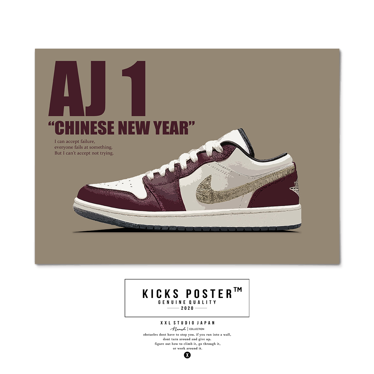 AJ1L エアジョーダン1ロー イヤーオブザドラゴン チャイニーズニューイヤー2024 スニーカーポスター 送料無料 AJ1-L73_画像2