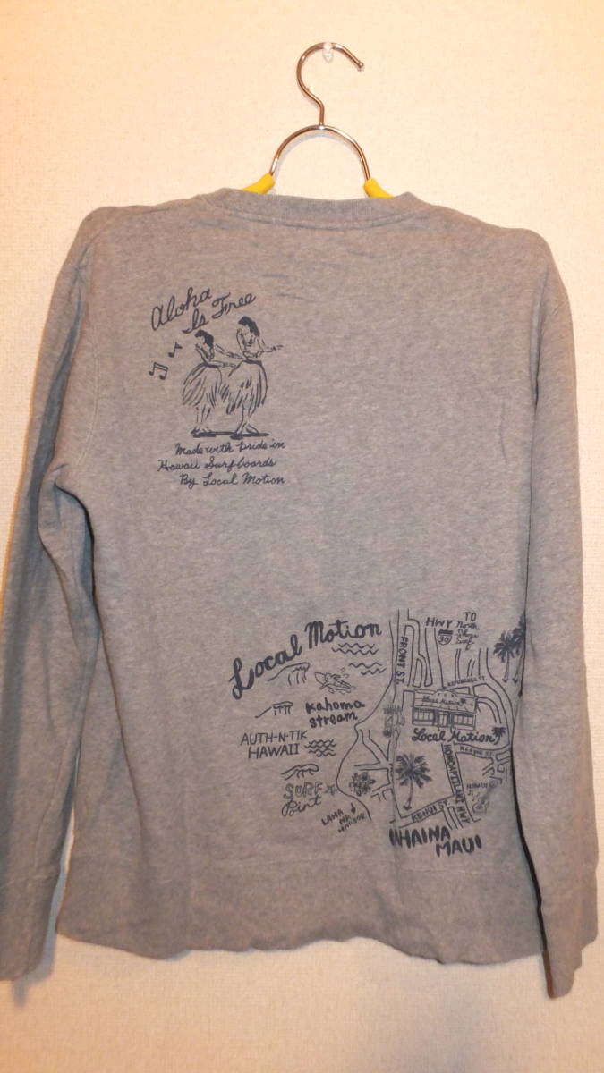 ★LOCAL ＭOTION★Ladies Sweatshirts Hawaiian size L　ローカルモーションハワイ　長袖トレーナーサイズL　USED IN JAPAN シミあり_画像6