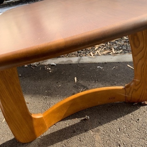 良品 浜本工芸 木製リビングテーブル T-1500 横幅120cm ナラ材 座卓 ローテーブルの画像3