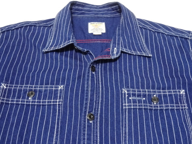 HOUSTON 1940s WABASH WORK SHIRT XL size / ヒューストン ウォバッシュストライプ ワークシャツ メンズ_画像6