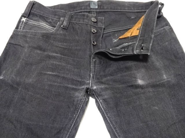 GERUGA 14oz STRAIGHT DENIM PANTS 34 size / ゲルガ ブラックデニム ストレートパンツ メンズ_画像8