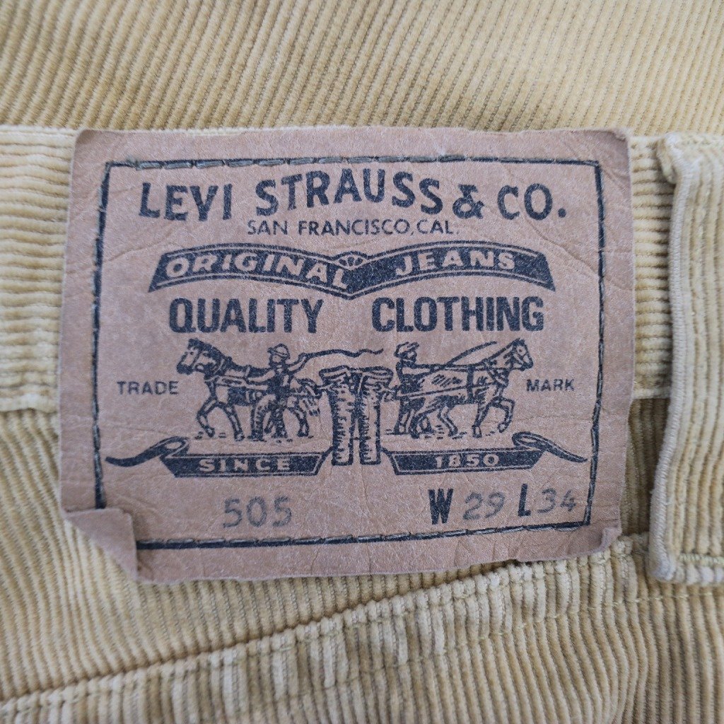 90年代 Levi's リーバイス 505 コーデュロイパンツ アメカジ ベージュ (メンズ 29X34) N9031 1円スタート_画像10