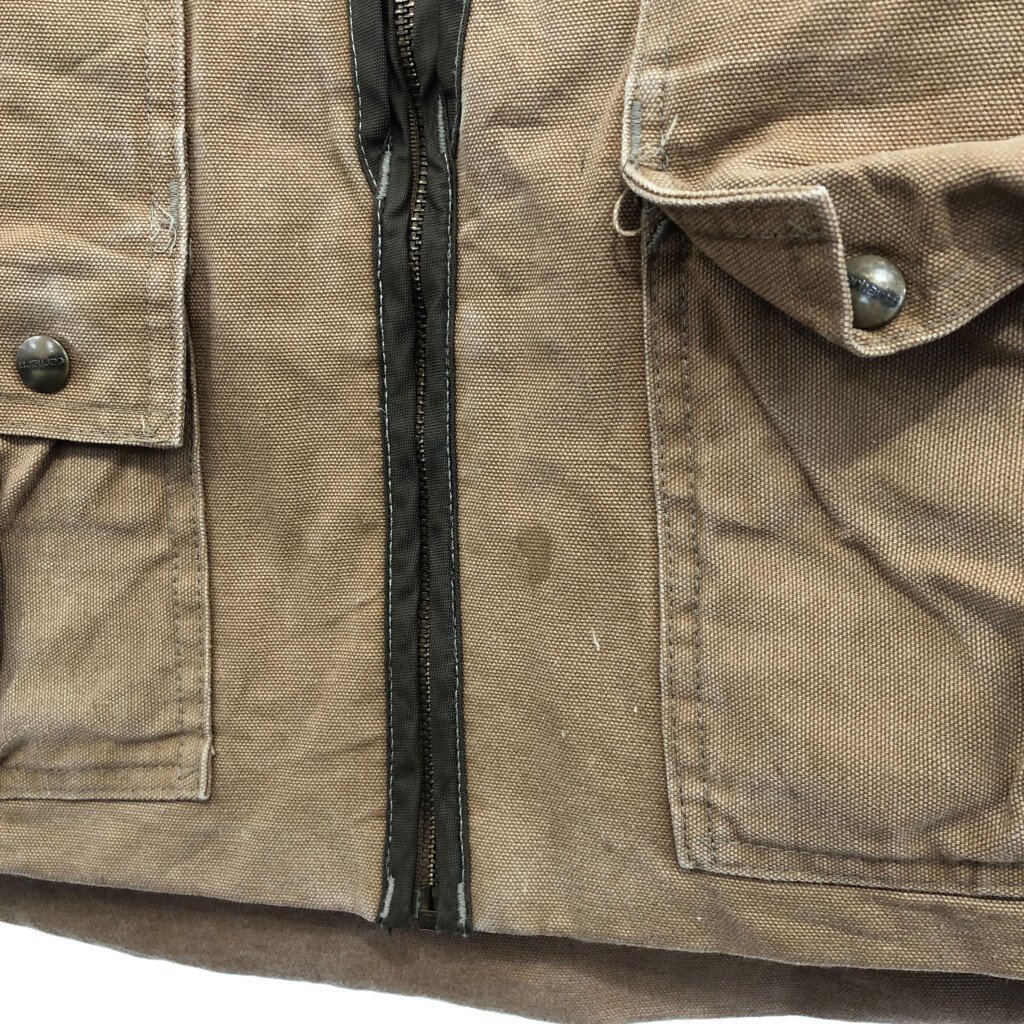 90年代 USA製 Carhartt カーハート ハンティング ダック ベスト アウトドア ブラウン (メンズ LARGE) 中古 古着 P5560_画像4