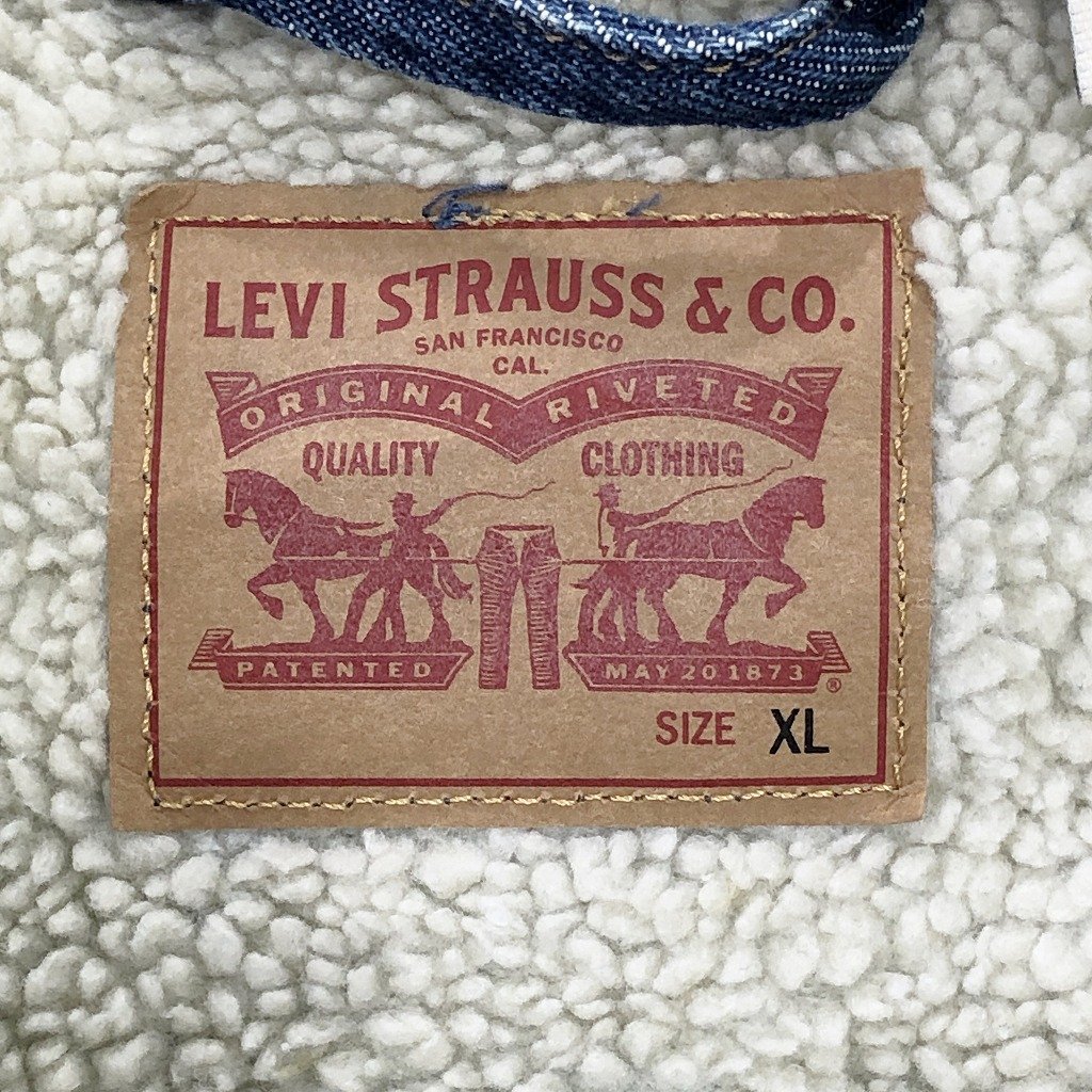 Levi's リーバイス 裏地ボア デニムジャケット アメカジ インディゴブルー (レディース XL) P0162 1円スタート_画像6