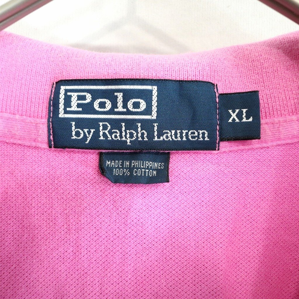 Polo by Ralph Lauren ポロバイラルフローレン ワンポイントロゴ ポロシャツ ピンク (メンズ XL) O0439 /1円スタート_画像6