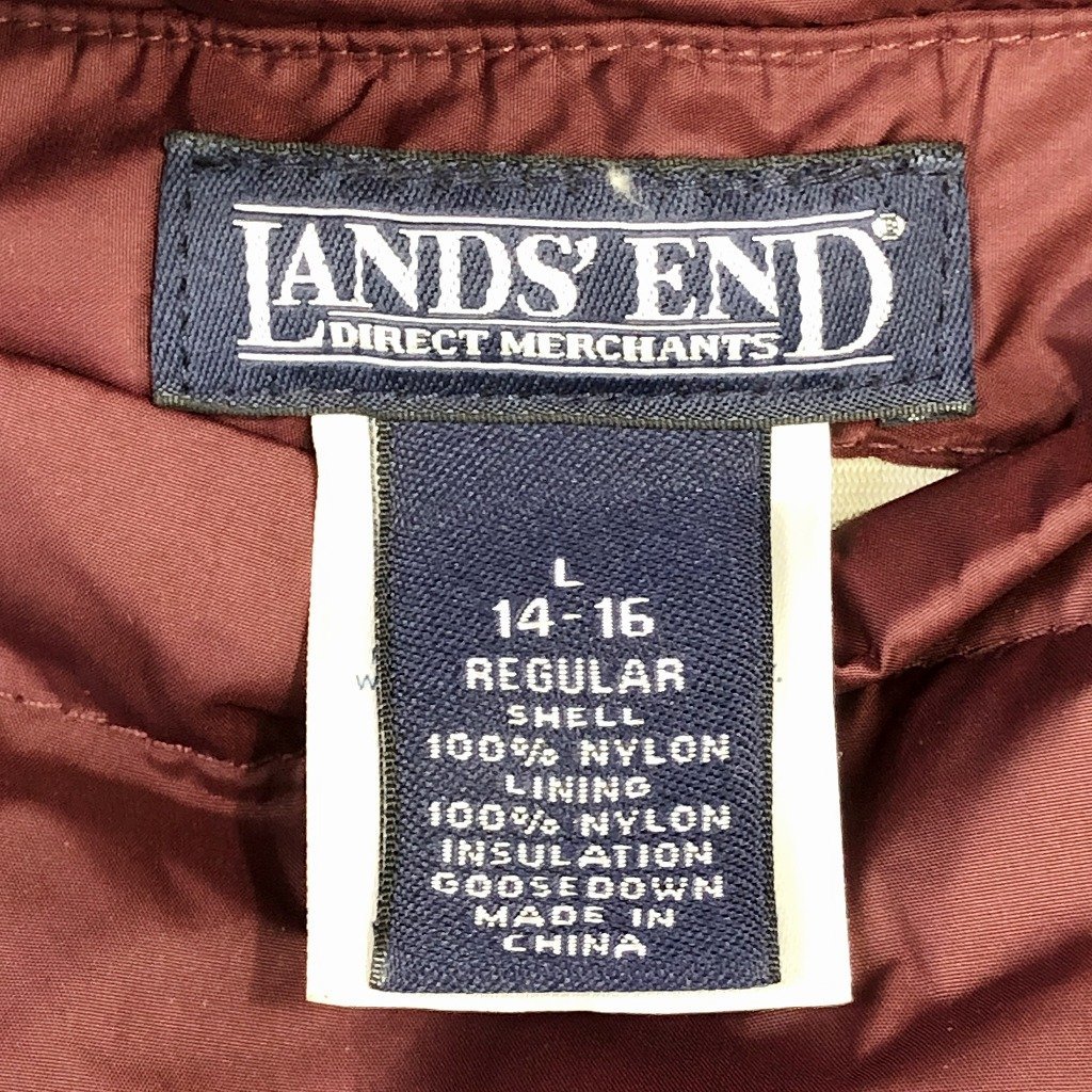 90年代 LANDS' END ランズエンド リバーシブル ダウンジャケット 防寒 カジュアル ベージュ (レディース 14) P1003 1円スタート_画像8