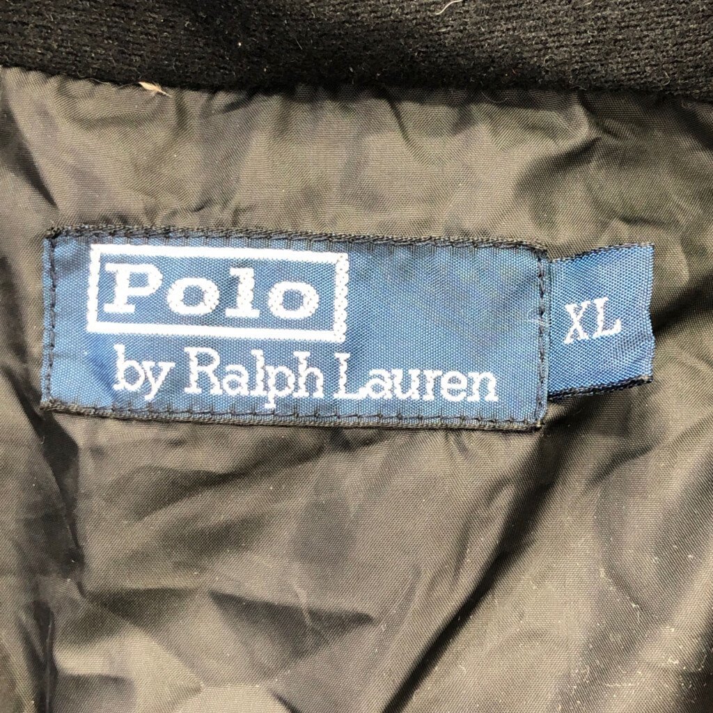 90年代 Polo by Ralph Lauren ポロ ラルフローレン ダウンジャケット 防寒 ネイビー (メンズ XL) P1653 1円スタート_画像7