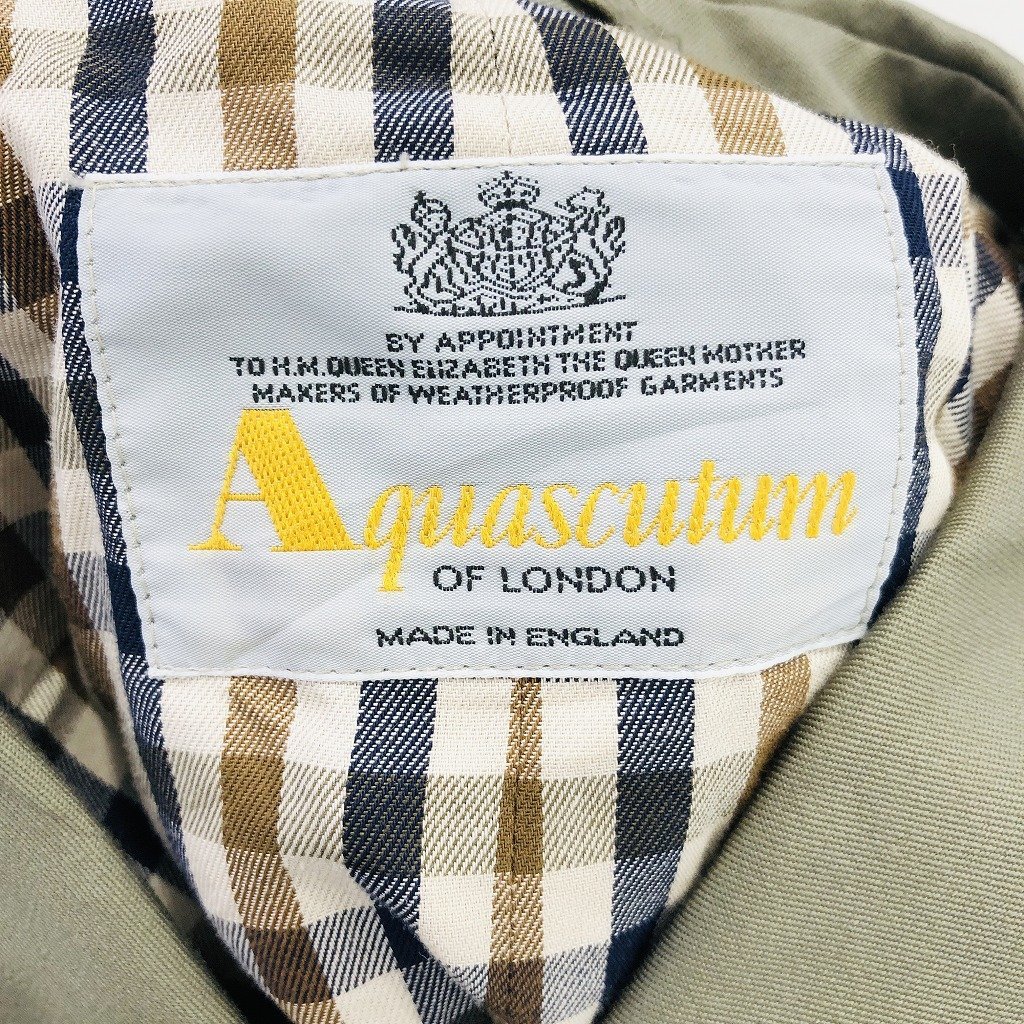 70年代 Aquascutum アクアスキュータム ステンカラー コート ヴィンテージ カーキ (メンズ 40R) P1798 1円スタート_画像8