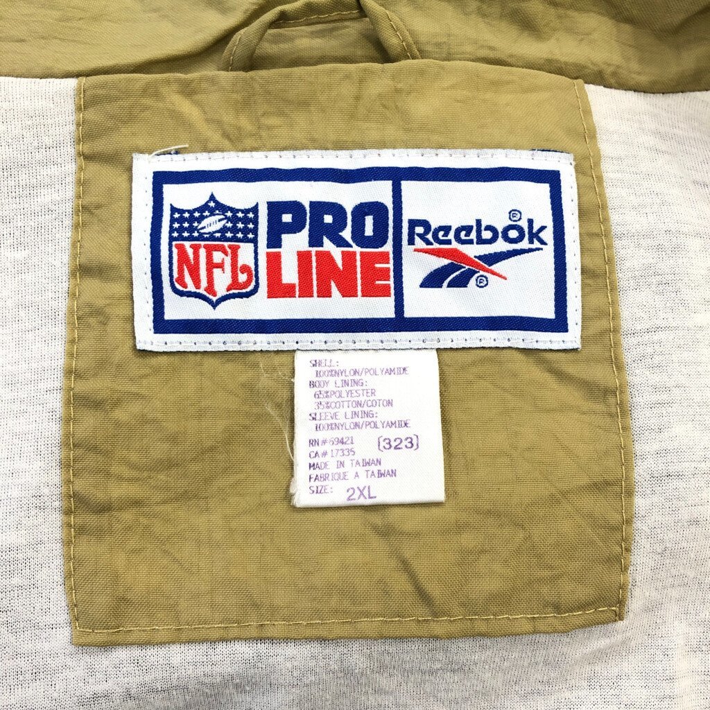 90年代 Reebok リーボック PRO LINE NFL ニューオーリンズ・セインツ スタジアムジャケット ブラック (メンズ 2XL) 中古 古着 P6250_画像4