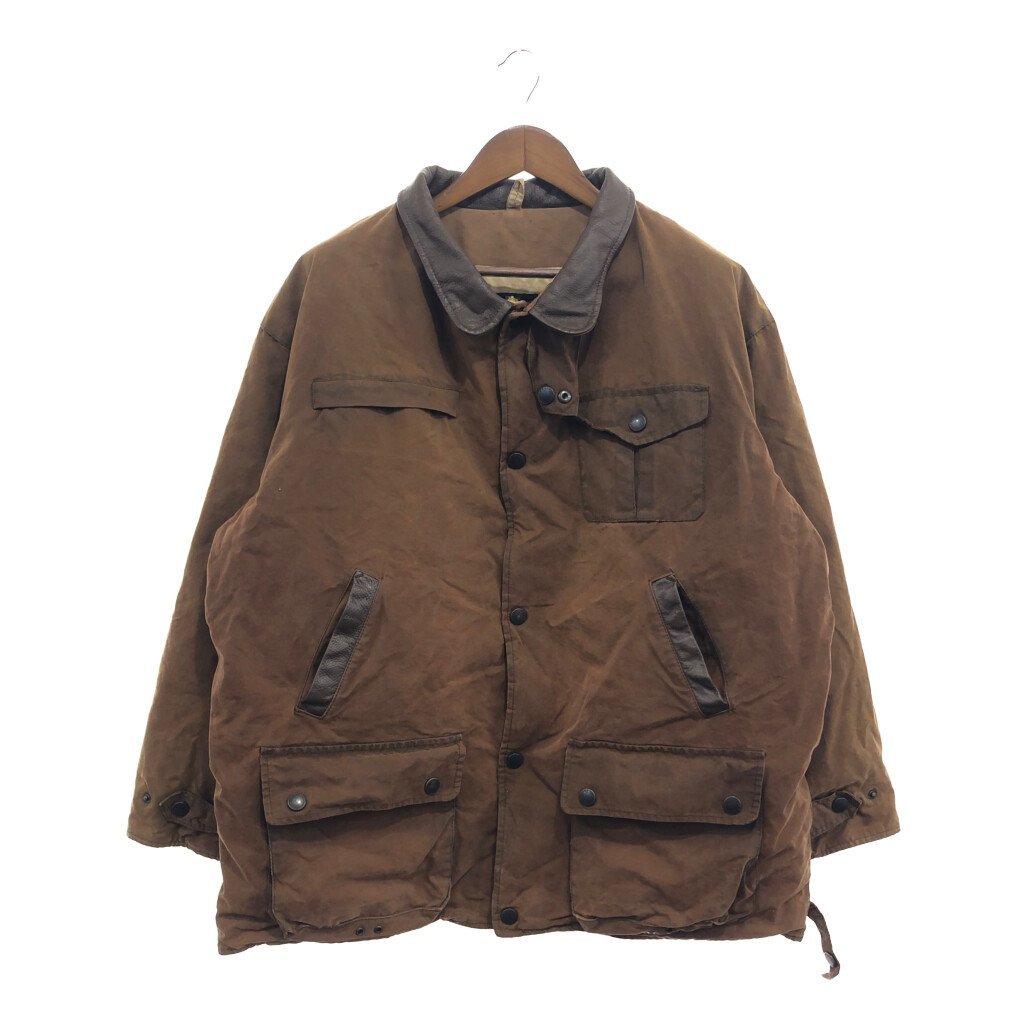 2000年代～ イングランド製 Barbour バブアー ブッシュマン ジャケット オイルド 防寒 ブラウン (メンズ XL相当) 中古 古着 P6382