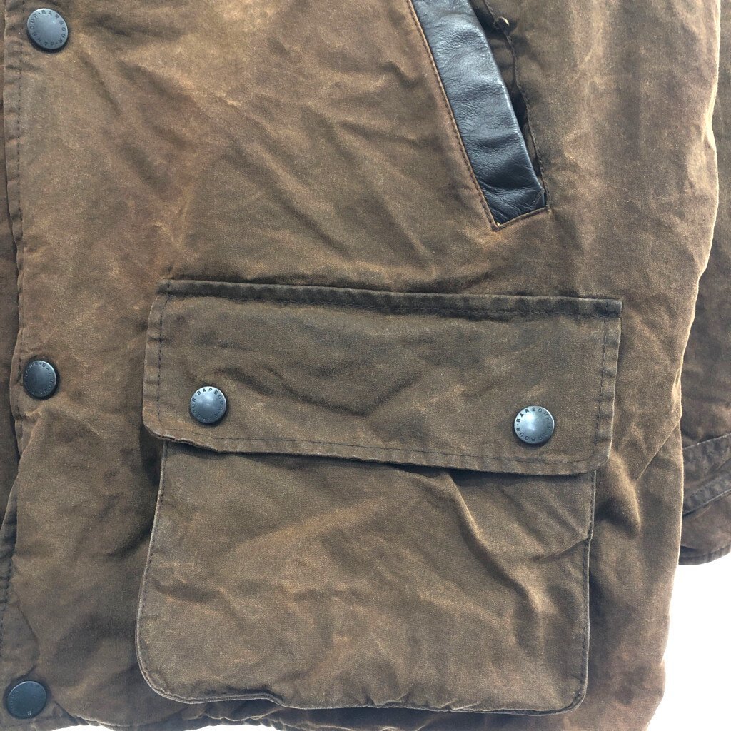 2000年代〜 イングランド製 Barbour バブアー ブッシュマン ジャケット オイルド 防寒 ブラウン (メンズ XL相当) 中古 古着 P6383_画像7